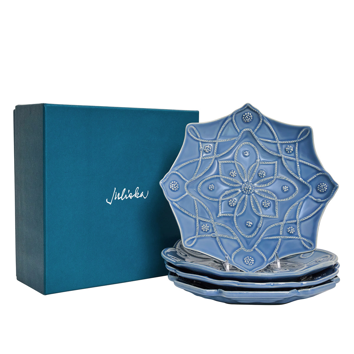 Jardins du Monde Dessert/Salad Plate Assorted Set/4 - Chambray - Image 2