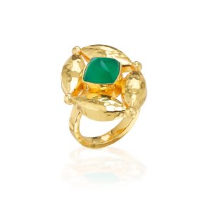 Mystic Eye Ring- Green Onyx