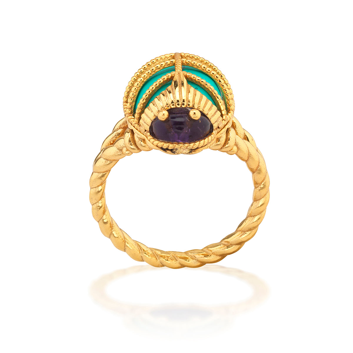 Scarab Petite Ring - Amethyst/Turquoise - Image 3