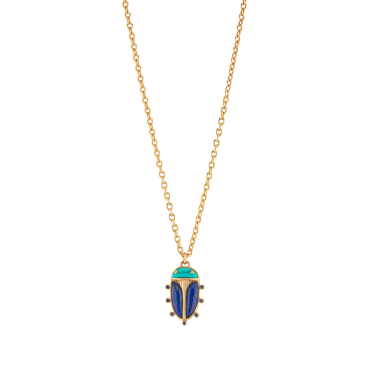 Scarab Charm Necklace. 16+2 - Multi