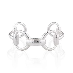 Equestrian Snaffle Bit Cuff - Silver