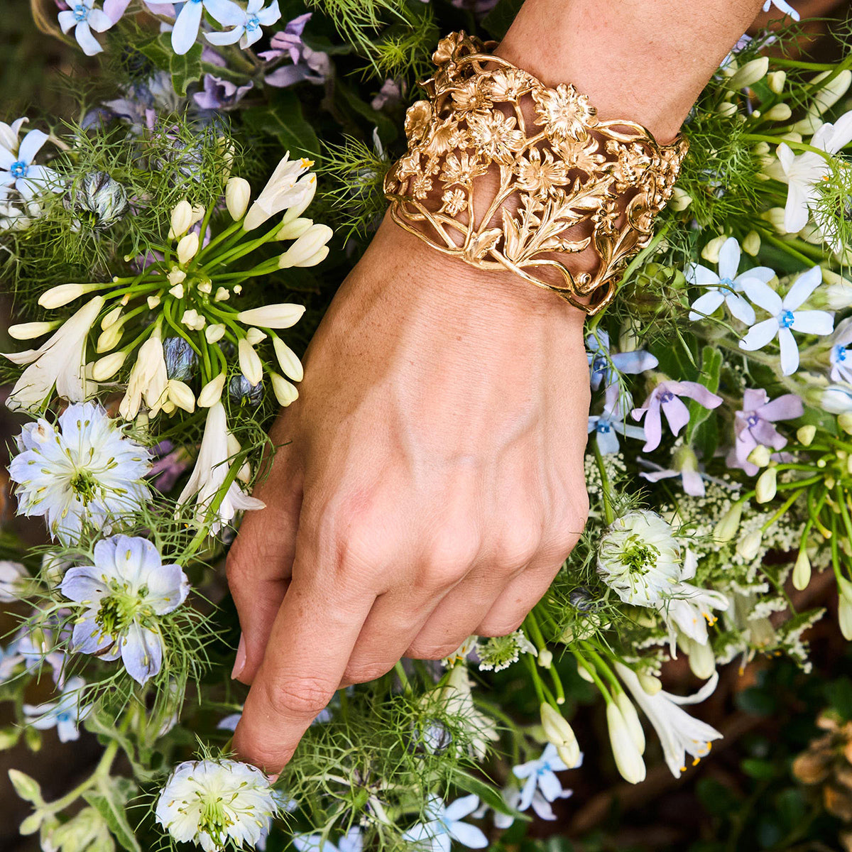 Meadow Wildflower Cuff - Gold - Image 4