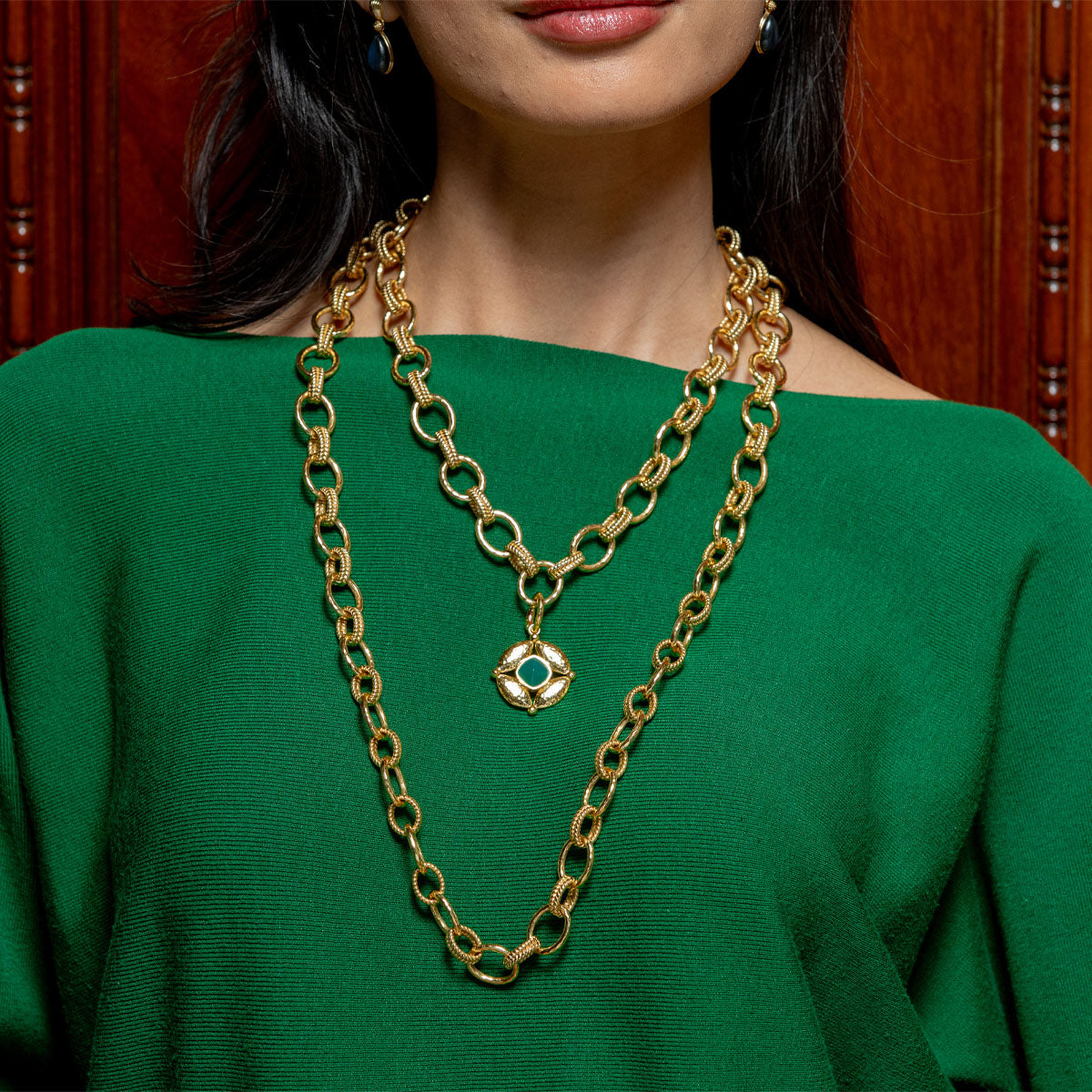 Cleopatra Regal Link Necklace. 16+2 - Gold - Image 4