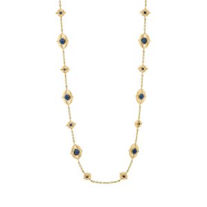 Mystic Eye Double Sided Necklace. 32 - Blue Labradorite/Green Onyx