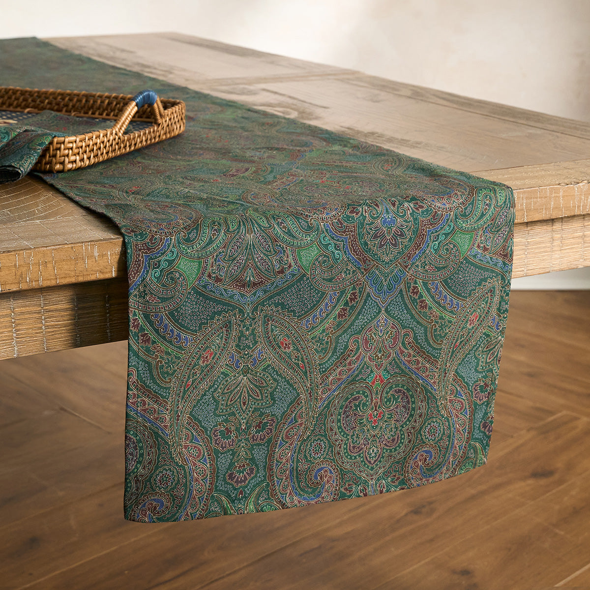 Paisley 18 x 90 Table Runner - Evergreen - Image 3