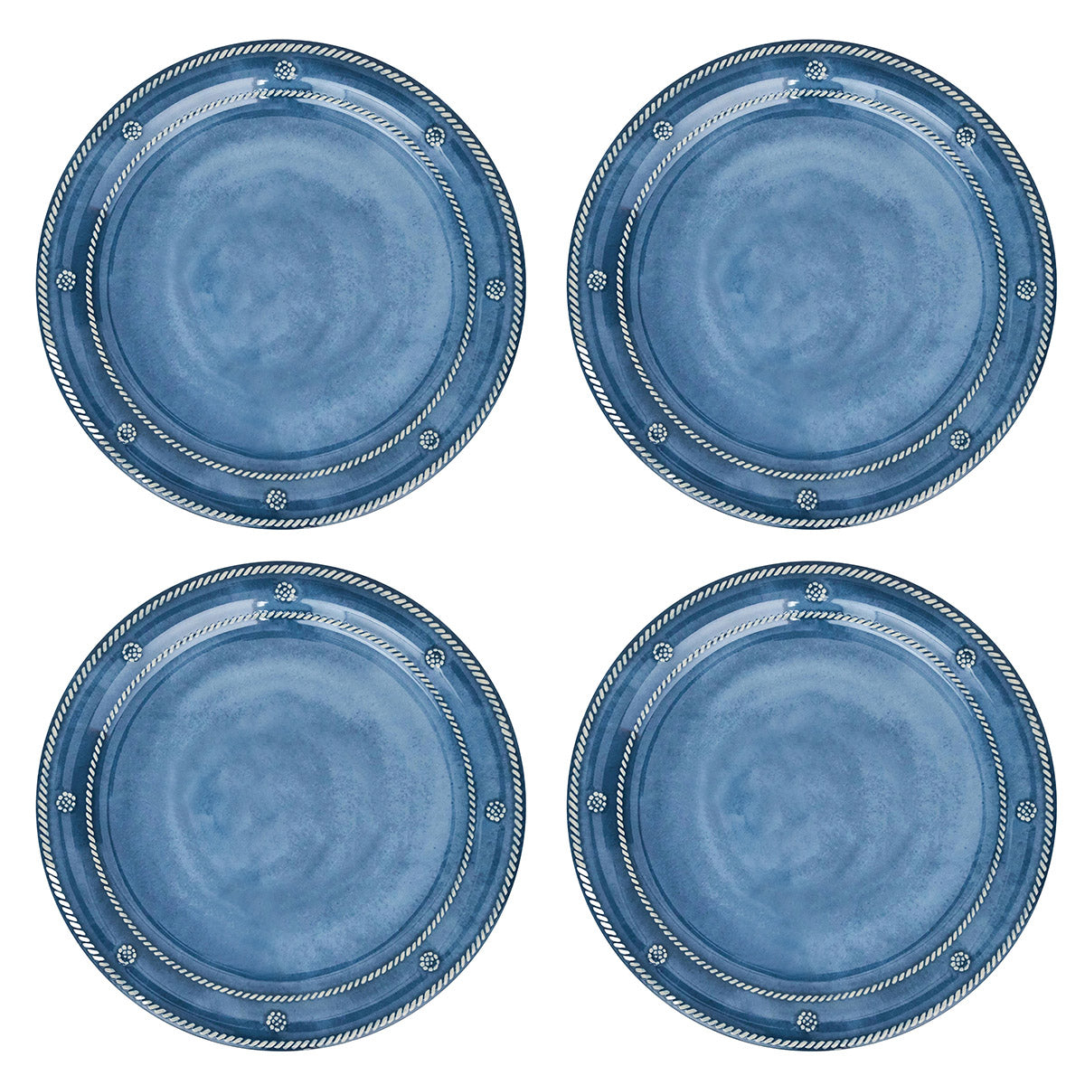Berry & Thread Melamine Dinner Plate Set/4 - Ocean
