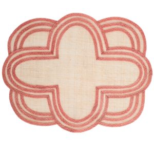 Scallop Stripe Placemat - Coral