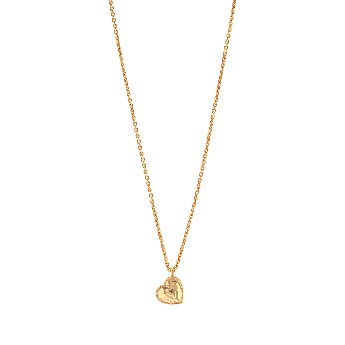Love Heart Charm Necklace. 16+2 - Gold