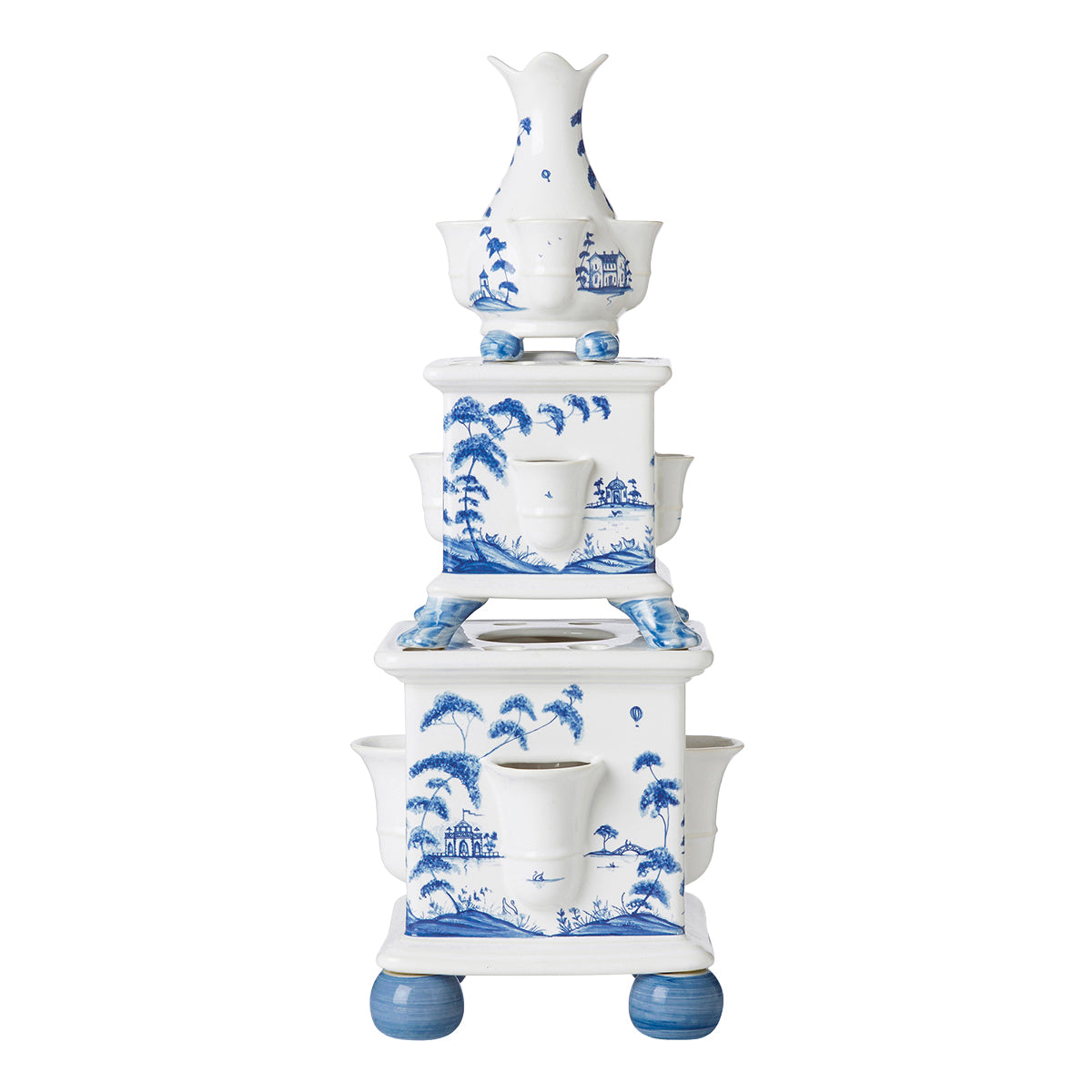 Country Estate Tulipiere Tower Set/3pc - Delft Blue
