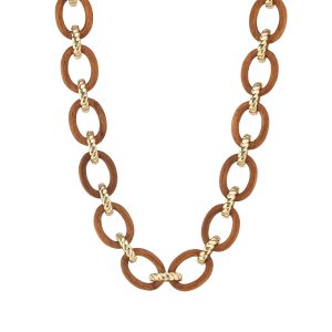 Earth Goddess Link Necklace. 17+2 - Teak