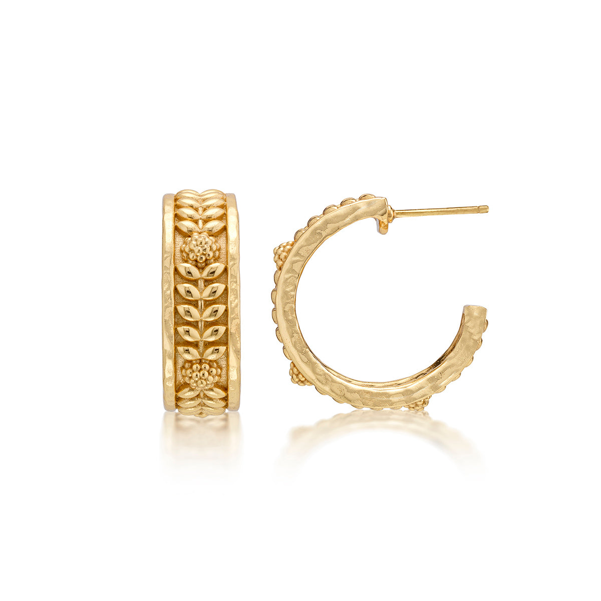 Berry Vine Small Hoop Earrings - Gold - Image 3
