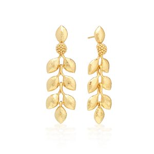 Golden Laurel Dangle Earrings - Gold