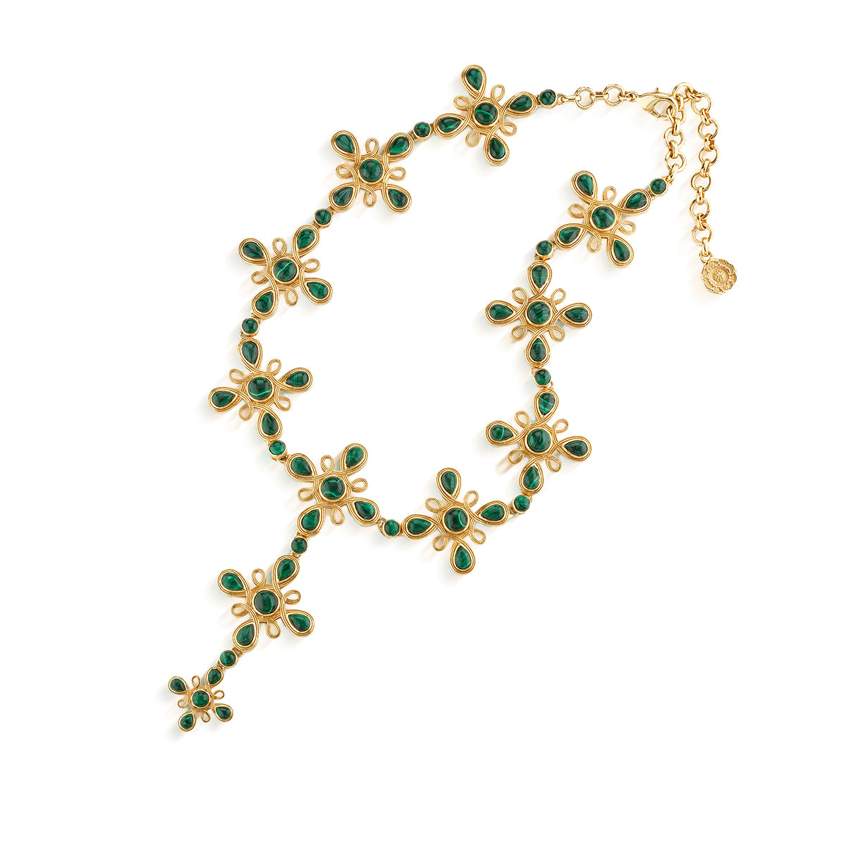 Monique Gem Convertible Necklace. 16+2 - Malachite - Image 4