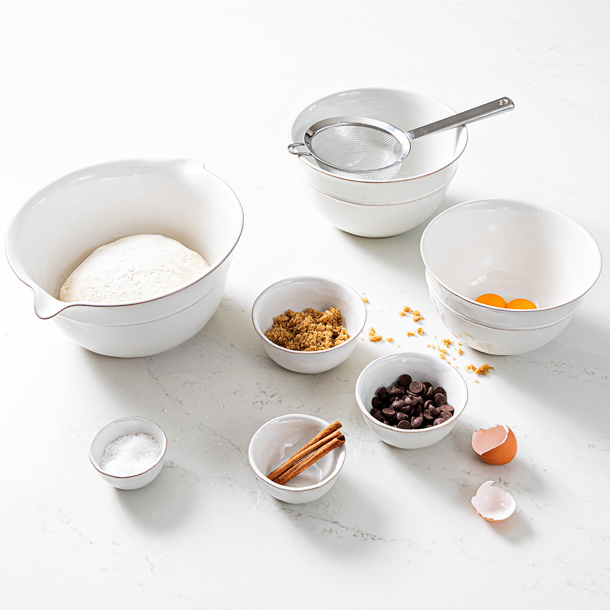 Puro Nesting Prep Bowl Set/4pc - Whitewash - Image 3