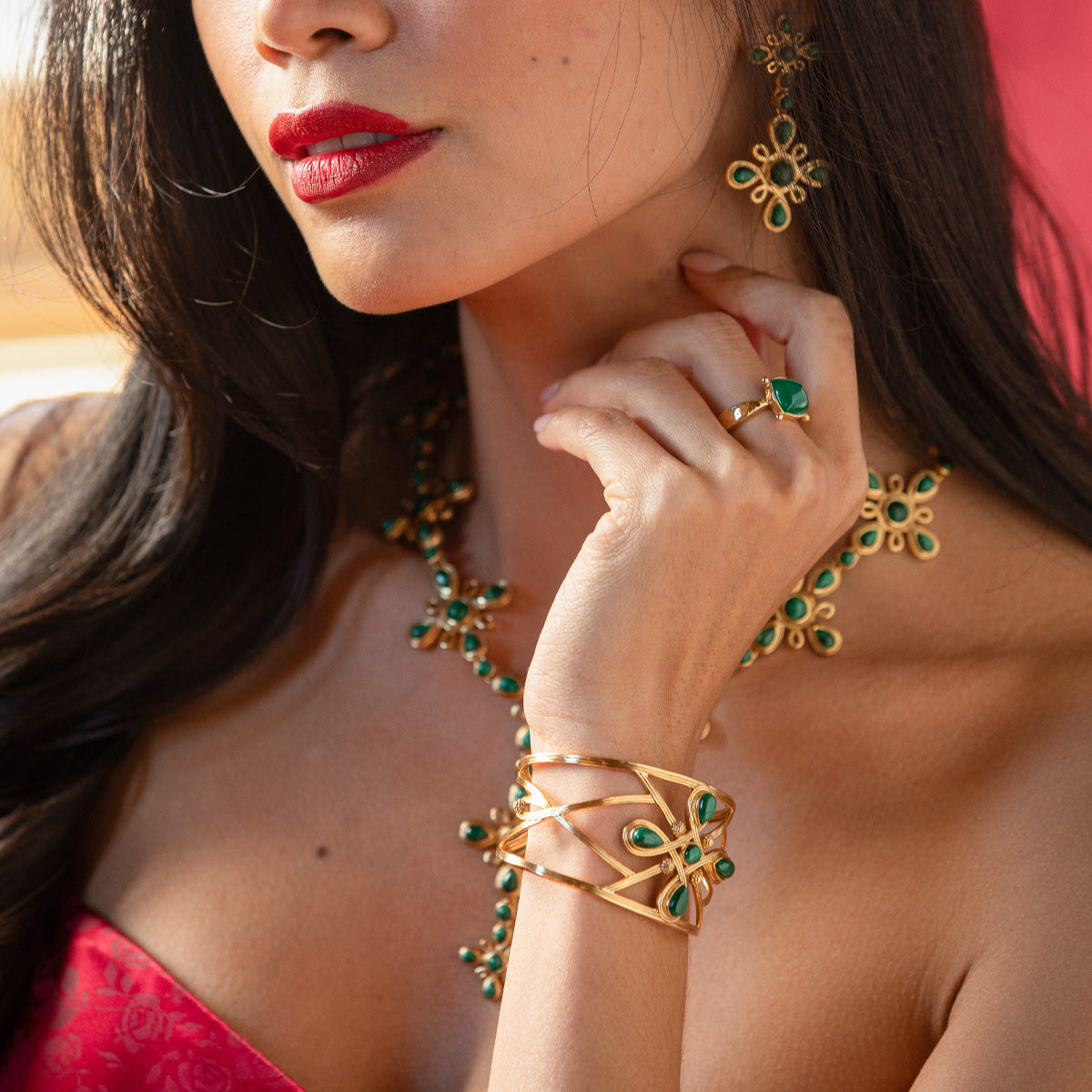Monique Gem Cuff - Malachite - Image 4