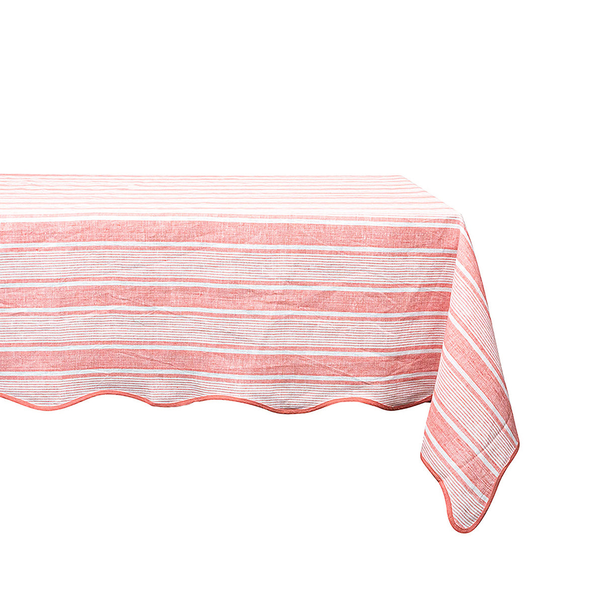 Cabana Stripe 60 x 120 Tablecloth - Coral