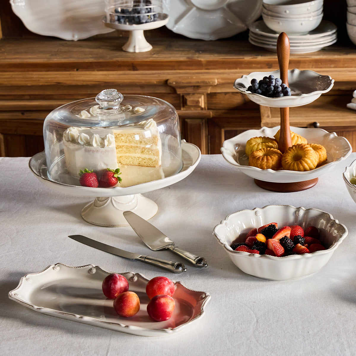 Berry & Thread Cake Stand - Whitewash - Image 6