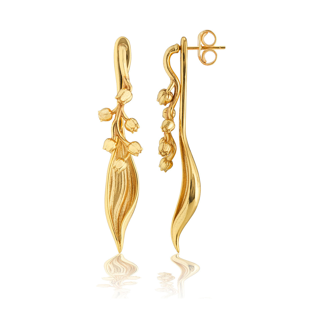 Meadow Lily of the Valley Convertible Earrings - Gold - Image 4