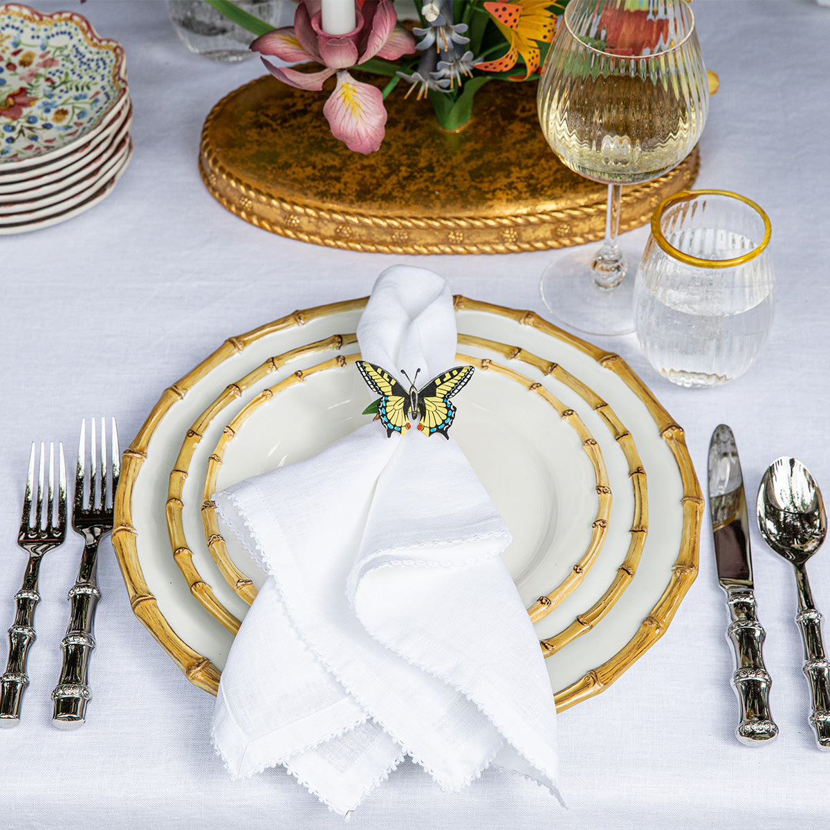 Berry Scallop Napkin Set/4 - White - Image 4