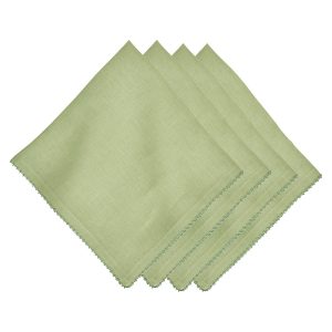 Berry Scallop Napkin Set/4 - Light Green