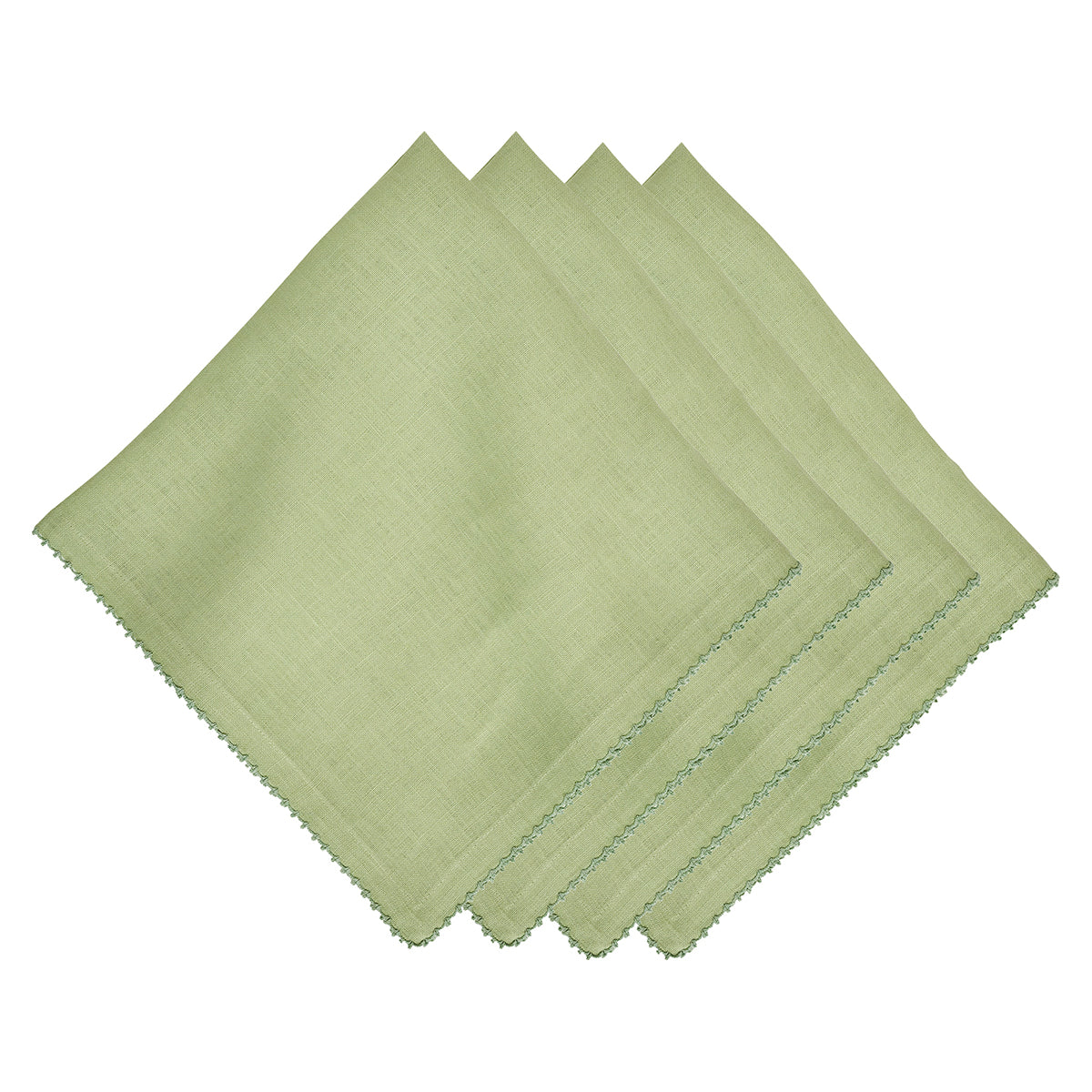 Berry Scallop Napkin Set/4 - Light Green