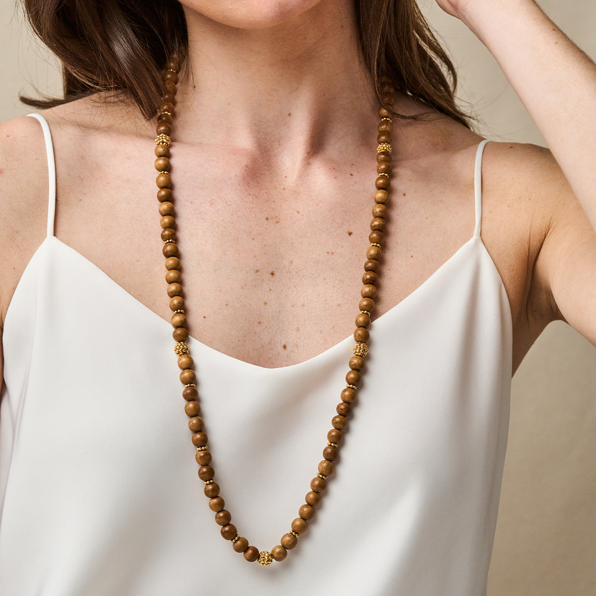 Berry Single Strand Beads Necklace. 32 - Teak - Image 2