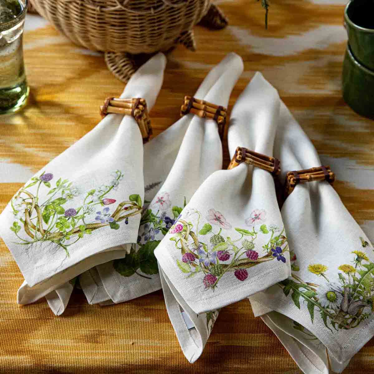 Meadow Walk Linen Napkin Set/4 - Multi - Image 5