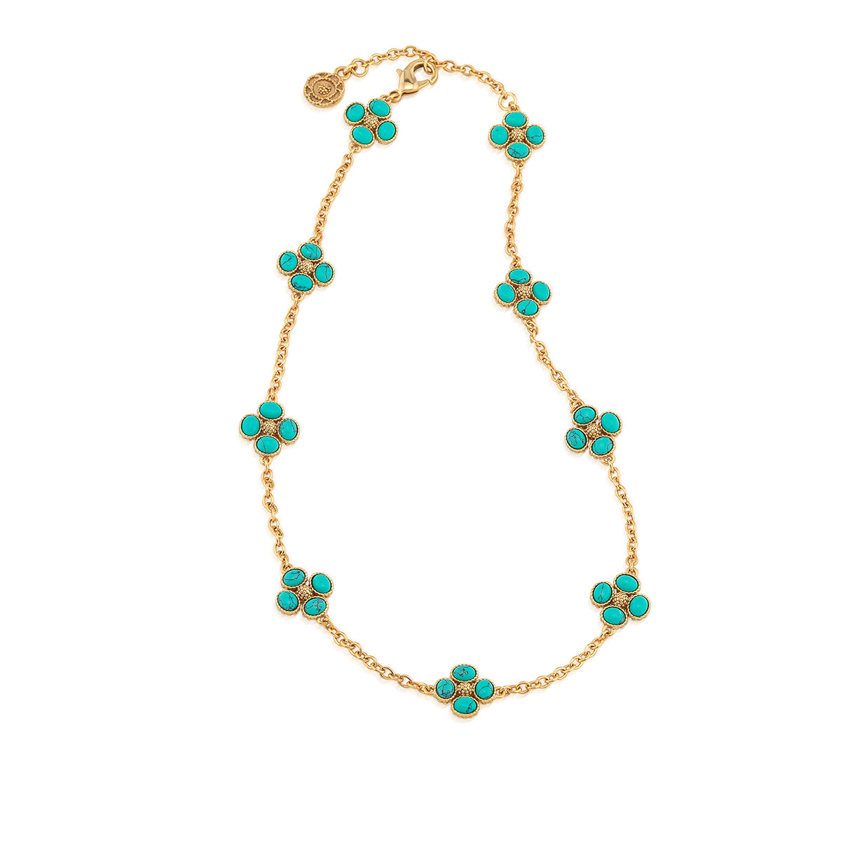 Berry Clover Double Sided Necklace. 16+2 - Turquoise - Image 4