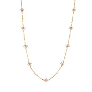 Berry Clover Double Sided Necklace. 28 - Pearl White