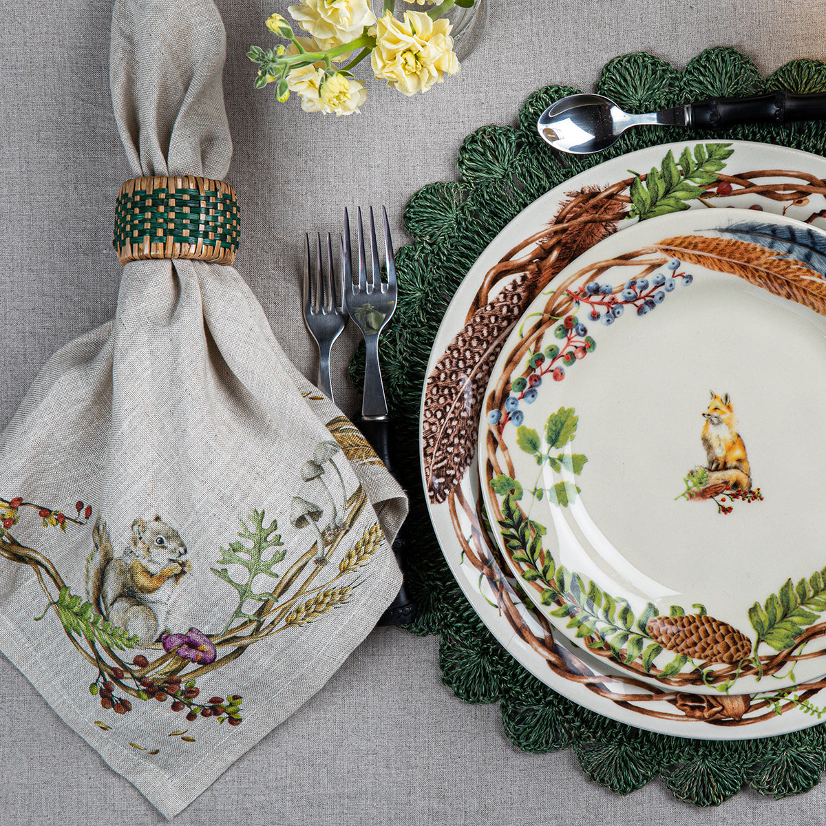 Forest Walk Animal Napkin Set/4 - Image 4
