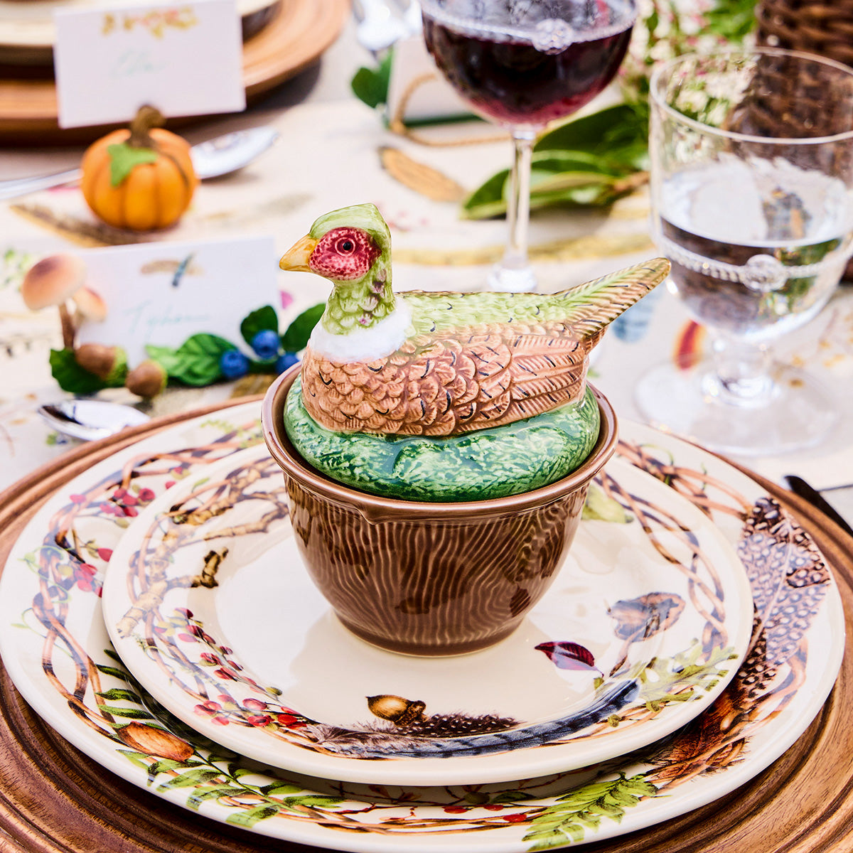 Forest Walk Pheasant Bowl with Lid - Multi - Image 5