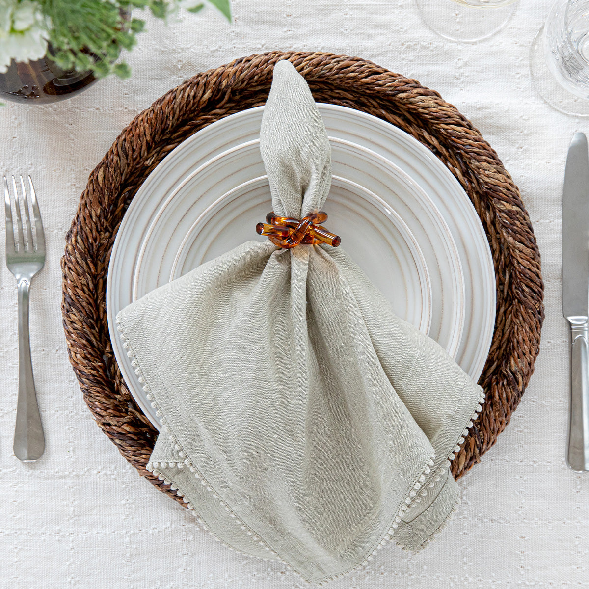 Berry Trim Napkin - Flax - Image 3