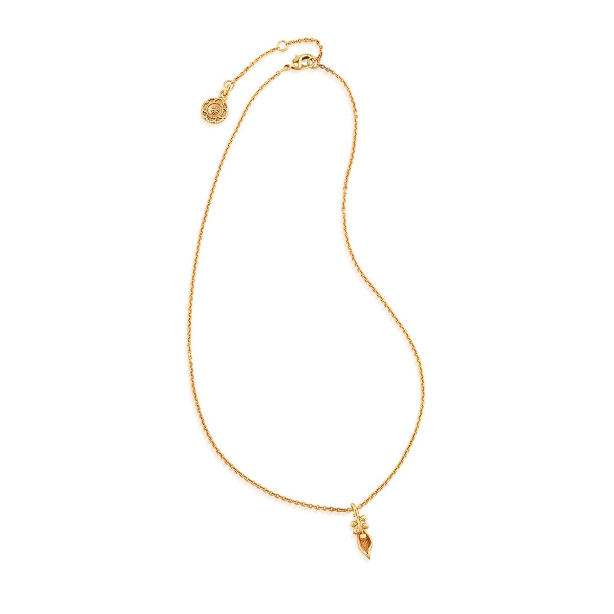 Meadow Walk Lily Charm Necklace. 16+2 - Gold - Image 3