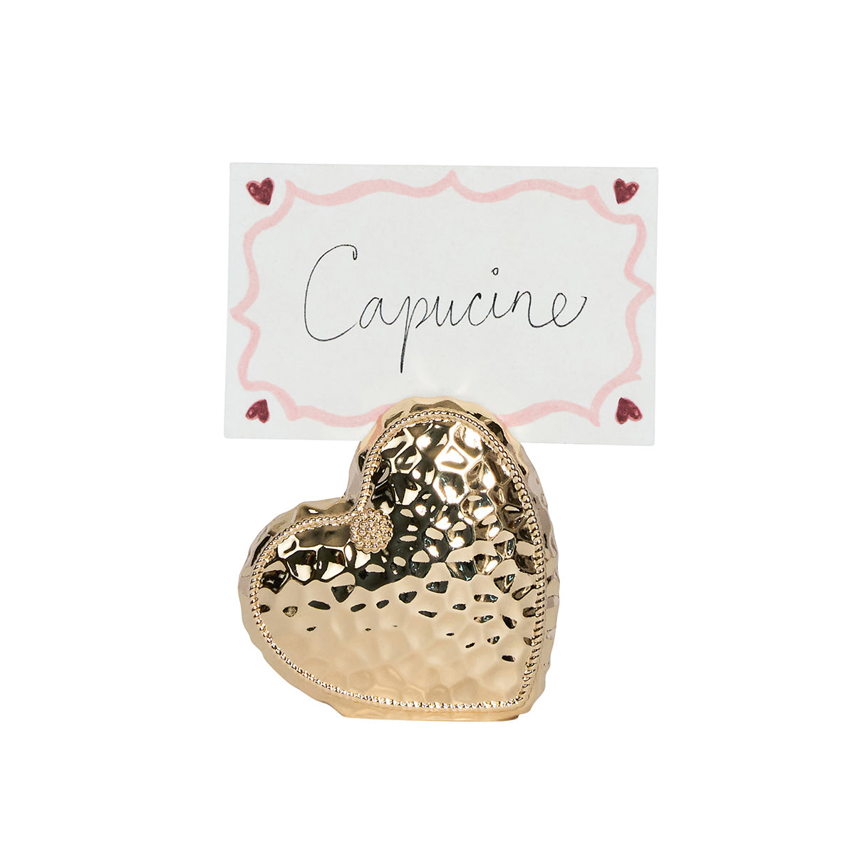 Berry & Thread Heart Place Card Holder Set/4 - Gold - Image 3