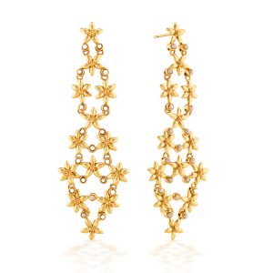 Jasmine Cascade Earrings - Pearl White
