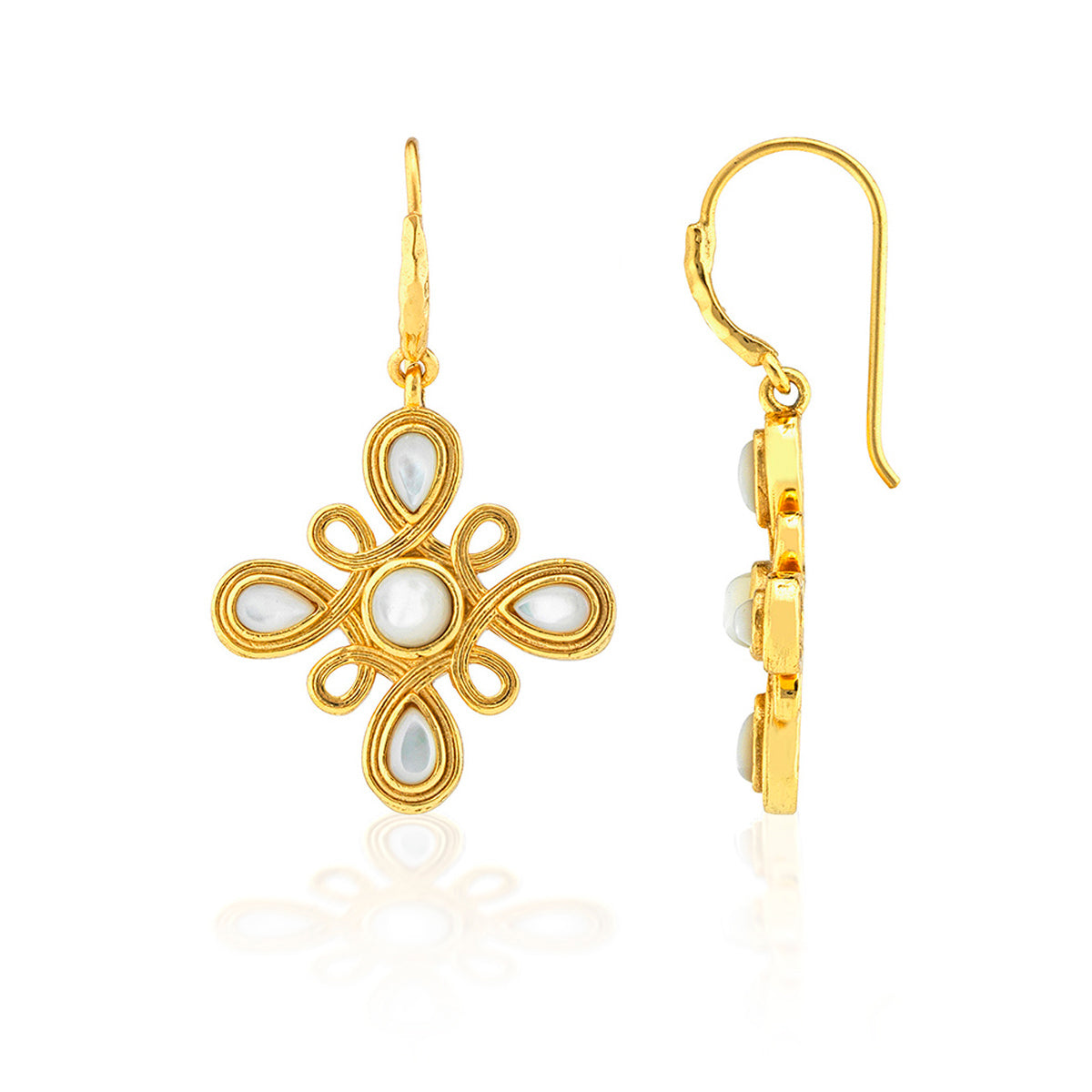 Monique Gem Dangle Earrings - MOP - Image 3