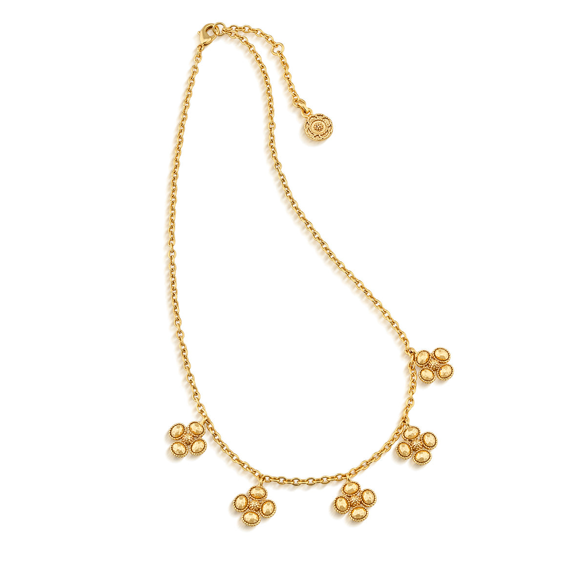 Berry Clover Multi Station Necklace. 16+2 - Gold - Image 4
