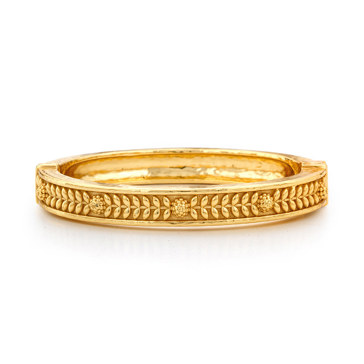 Berry Vine Hinged Bangle. S/M - Gold