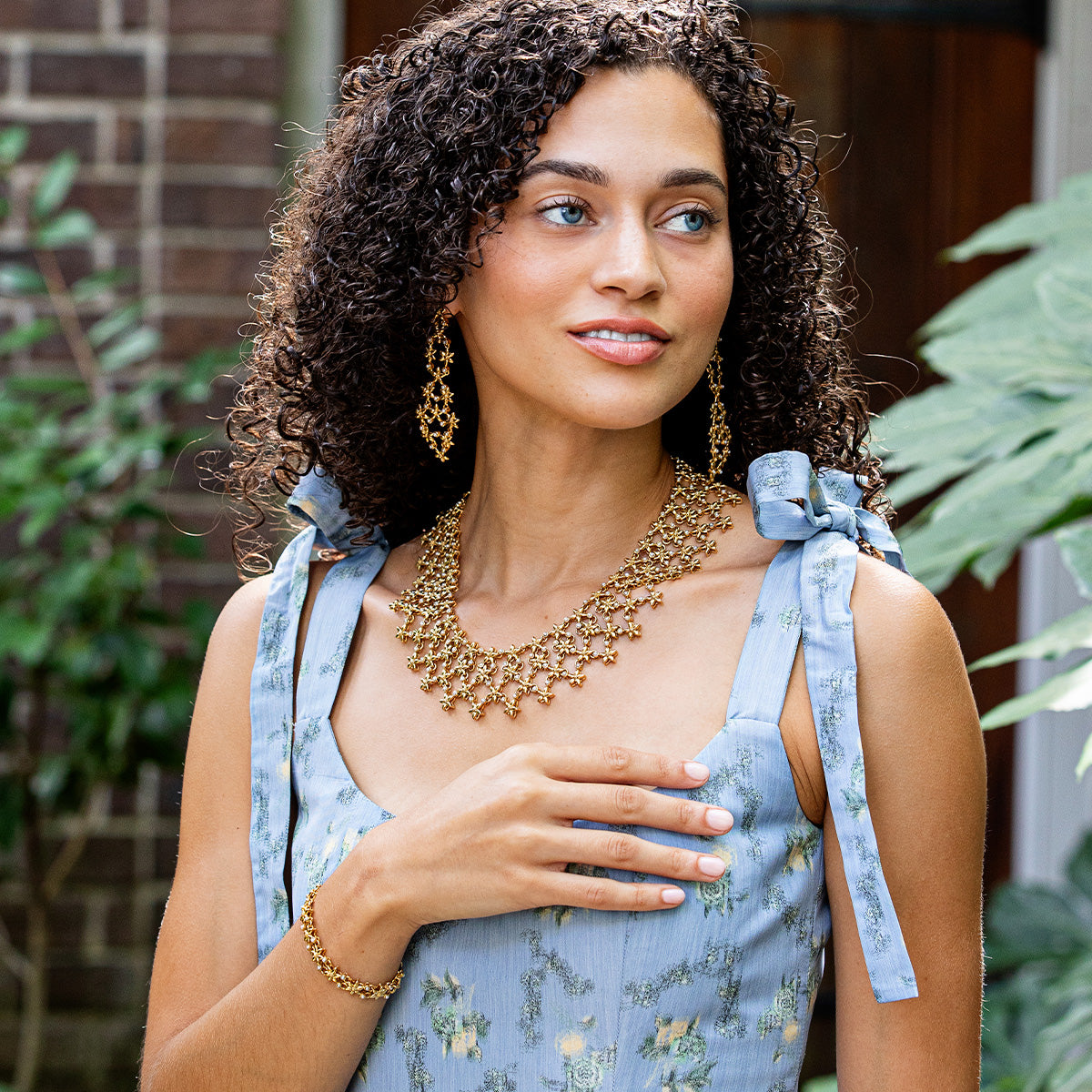 Jasmine Cascade Necklace. 16+2 - Pearl White - Image 2