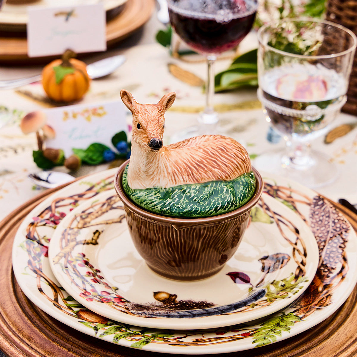 Forest Walk Deer Bowl with Lid - Multi - Image 5