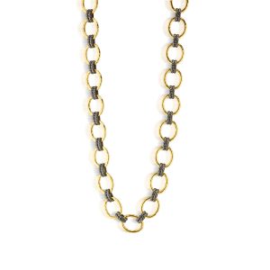 Cleopatra Grande Link Necklace. 16+2 - Gold/Midnight