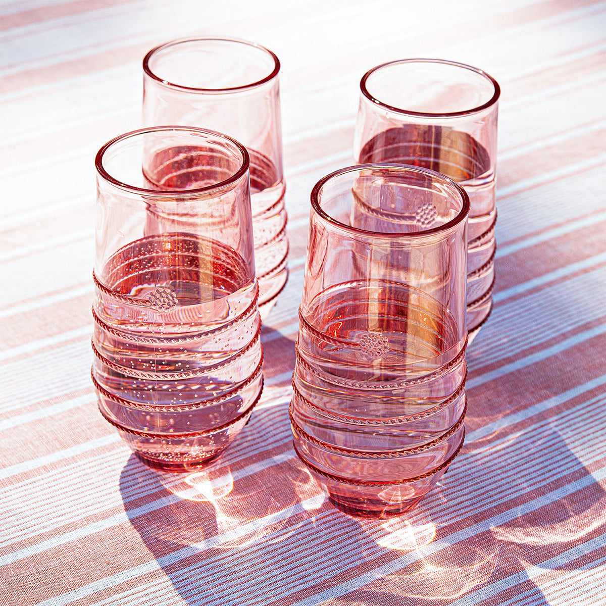 Amalia Acrylic Large Tumbler Set/4 - Coral - Image 4