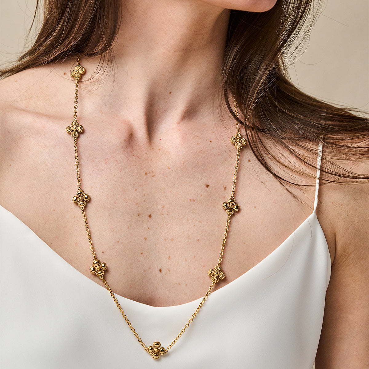 Berry Clover Double Sided Necklace. 28 - Gold - Image 3
