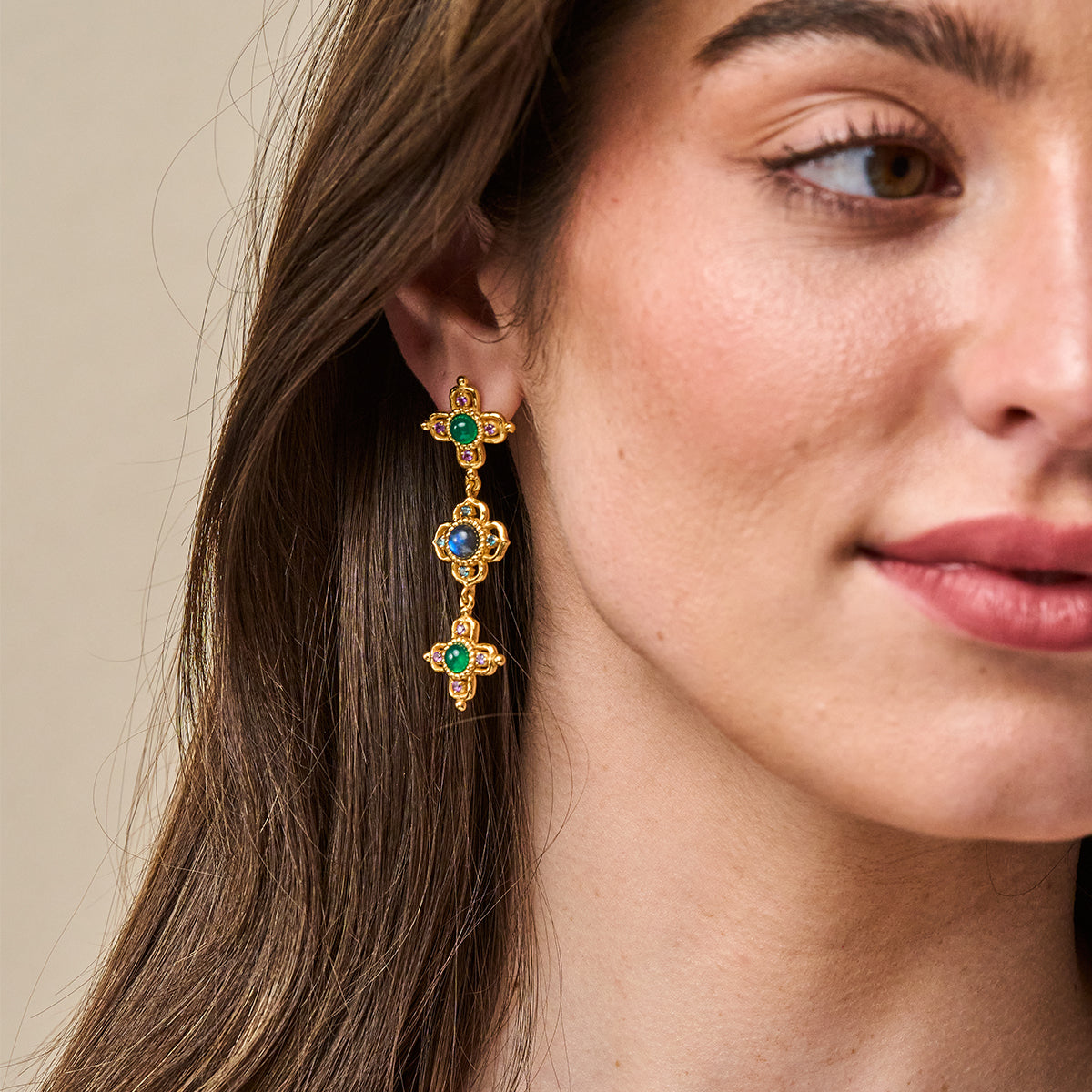 Contessa Linear Earrings - Multi - Image 2