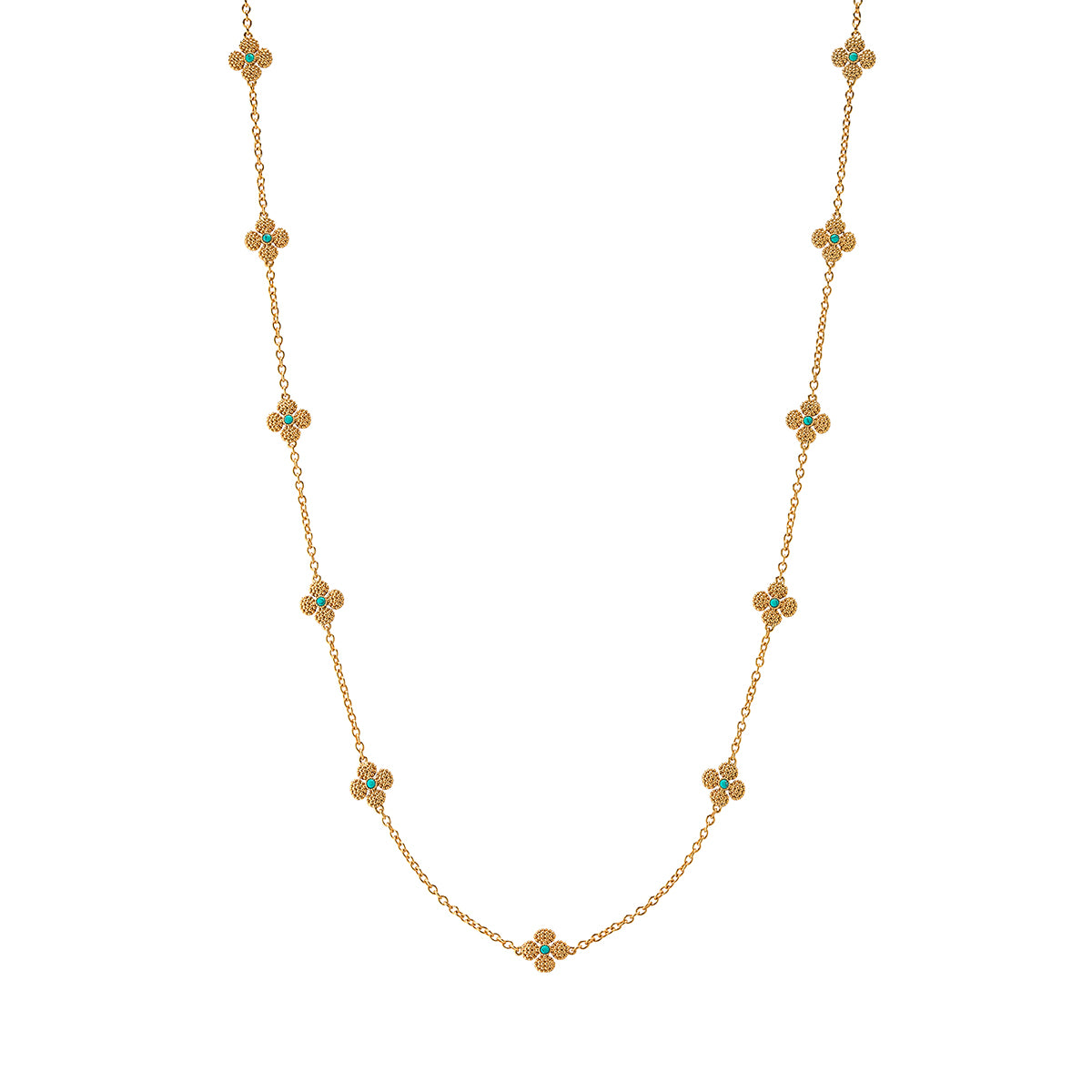 Berry Clover Double Sided Necklace. 28 - Turquoise - Image 2
