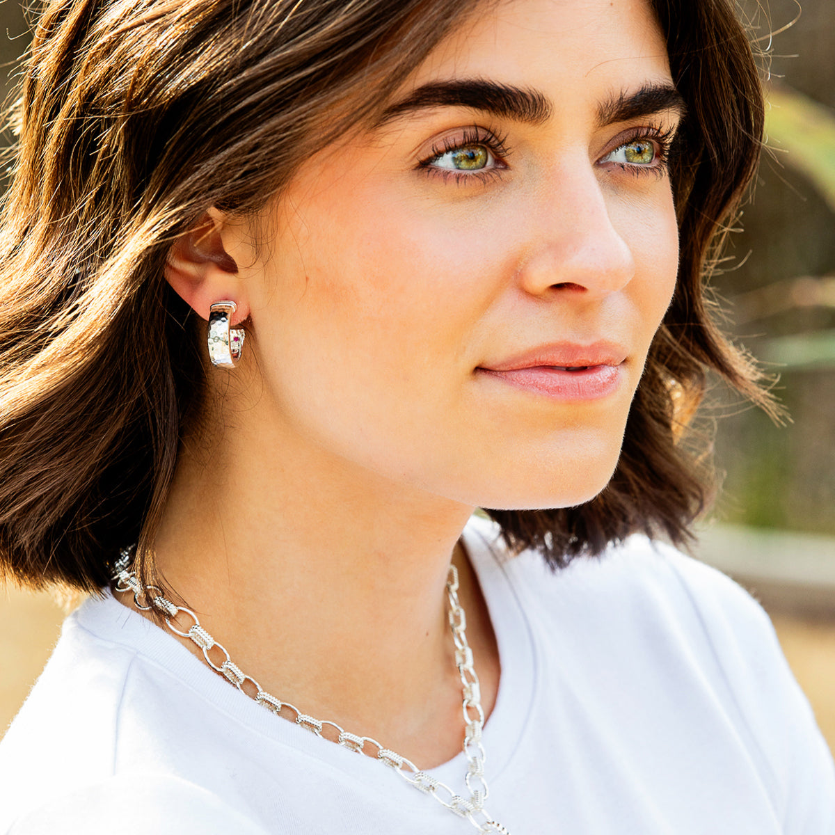 Cleopatra Classic Small Hoop Earrings - Silver - Image 4