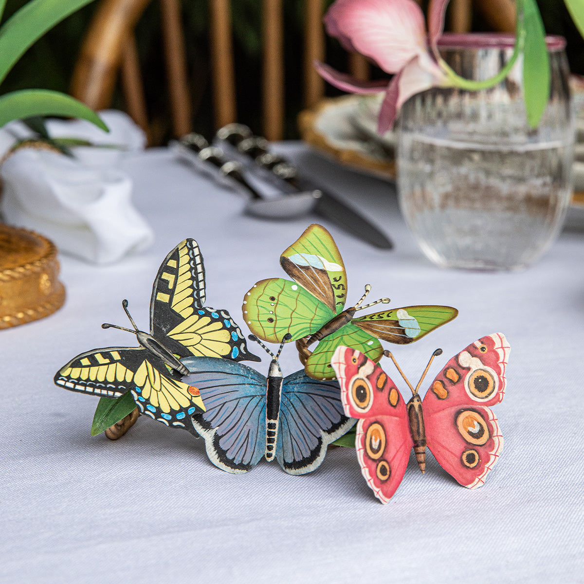 Meadow Walk Butterfly Napkin Ring Assorted Set/4 - Multi - Image 7