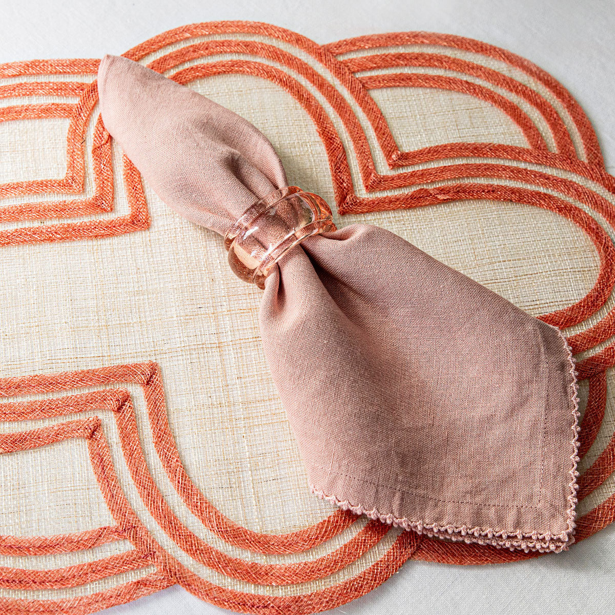 Berry Scallop Napkin Set/4 - Pink - Image 4