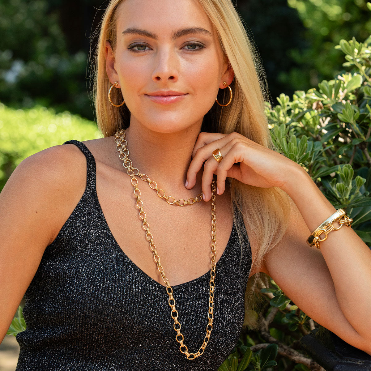Cleopatra Small Link Necklace. 16+2 - Gold - Image 2