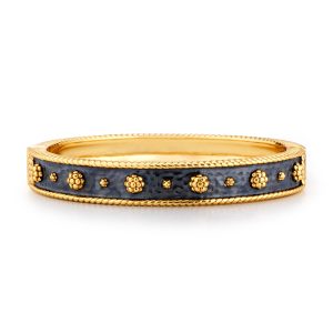 Berry Classic Hinged Bangle. S/M - Gold/Midnight
